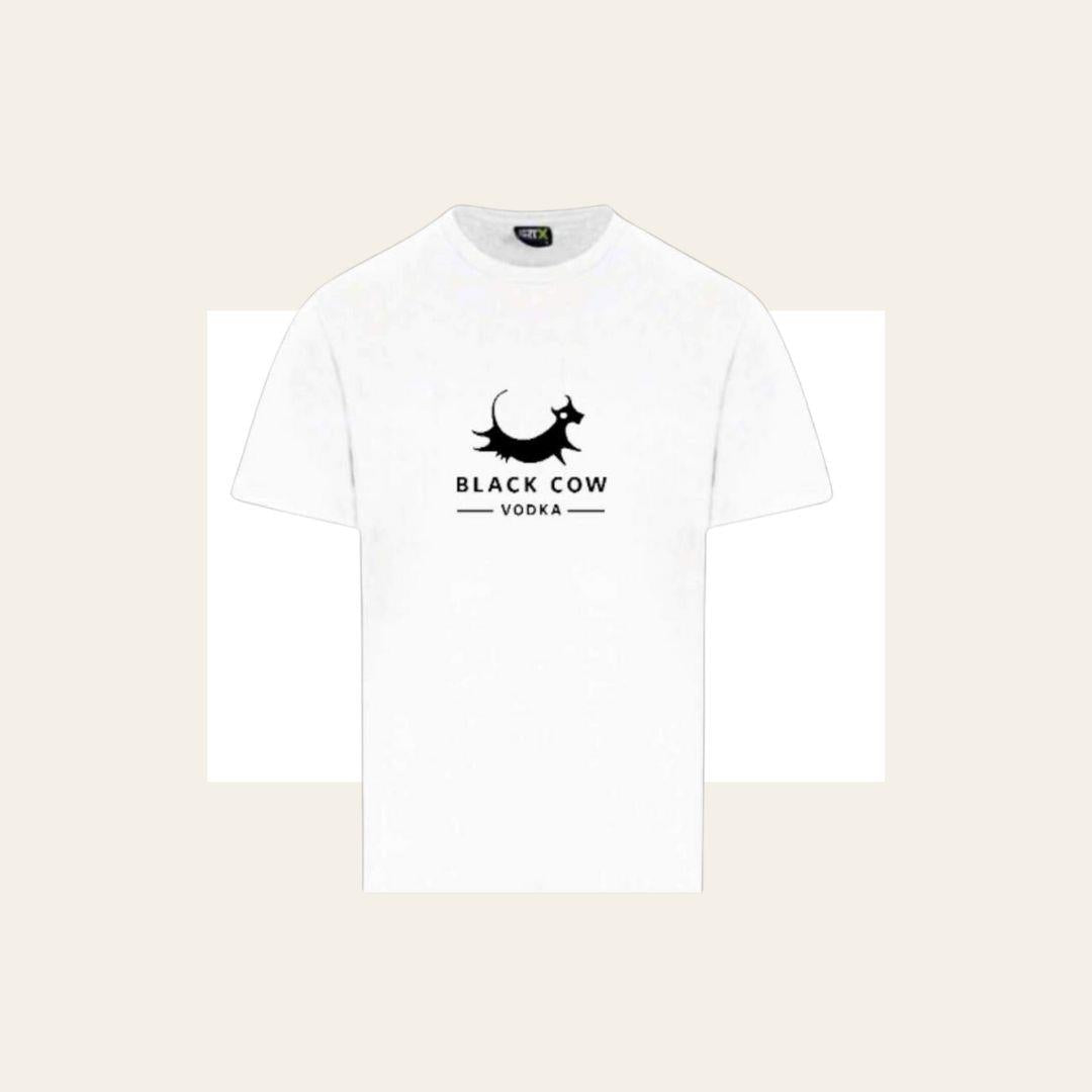 Black Cow White T-Shirt Large