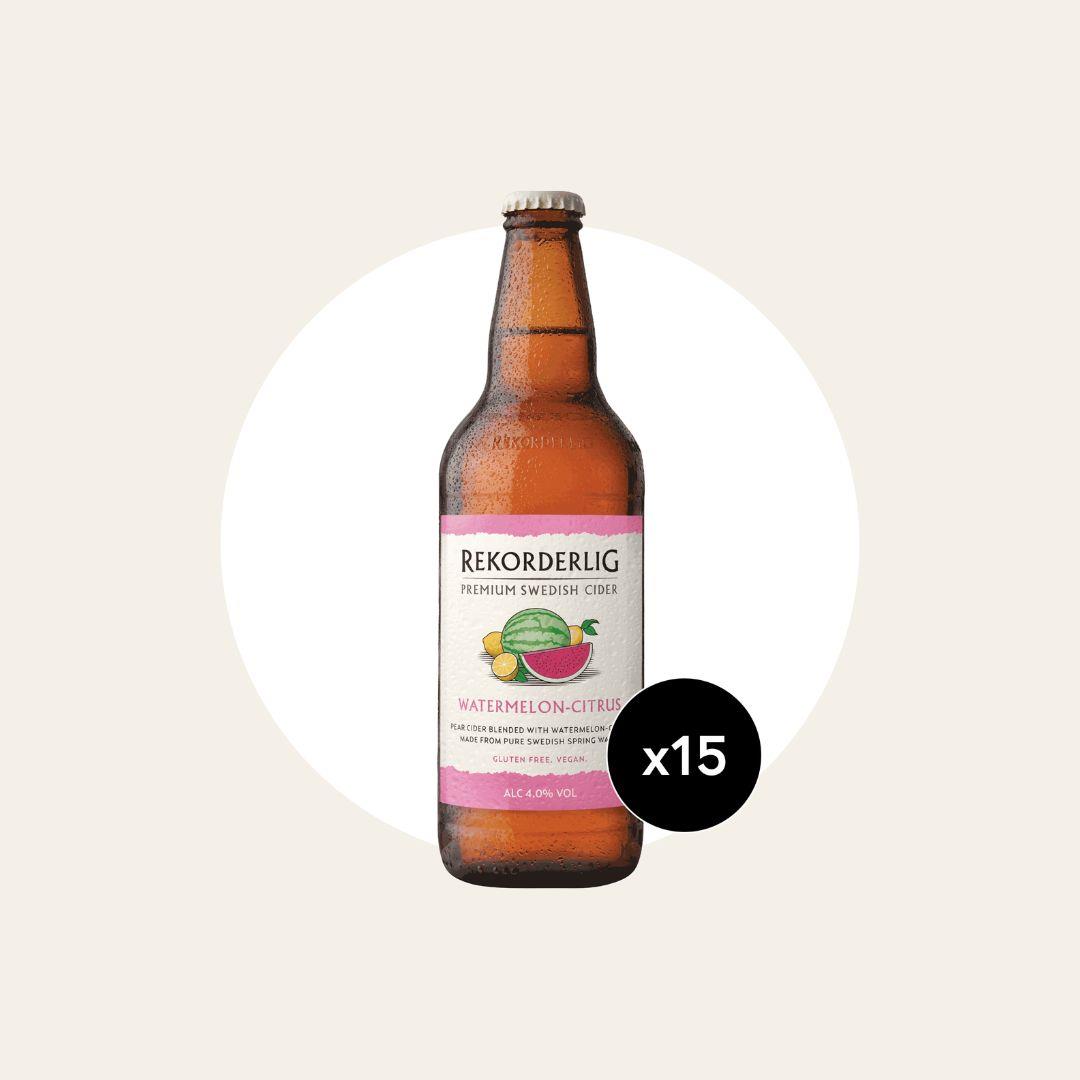 15 x Rekorderlig Watermelon Citrus Cider 500ml Bottles