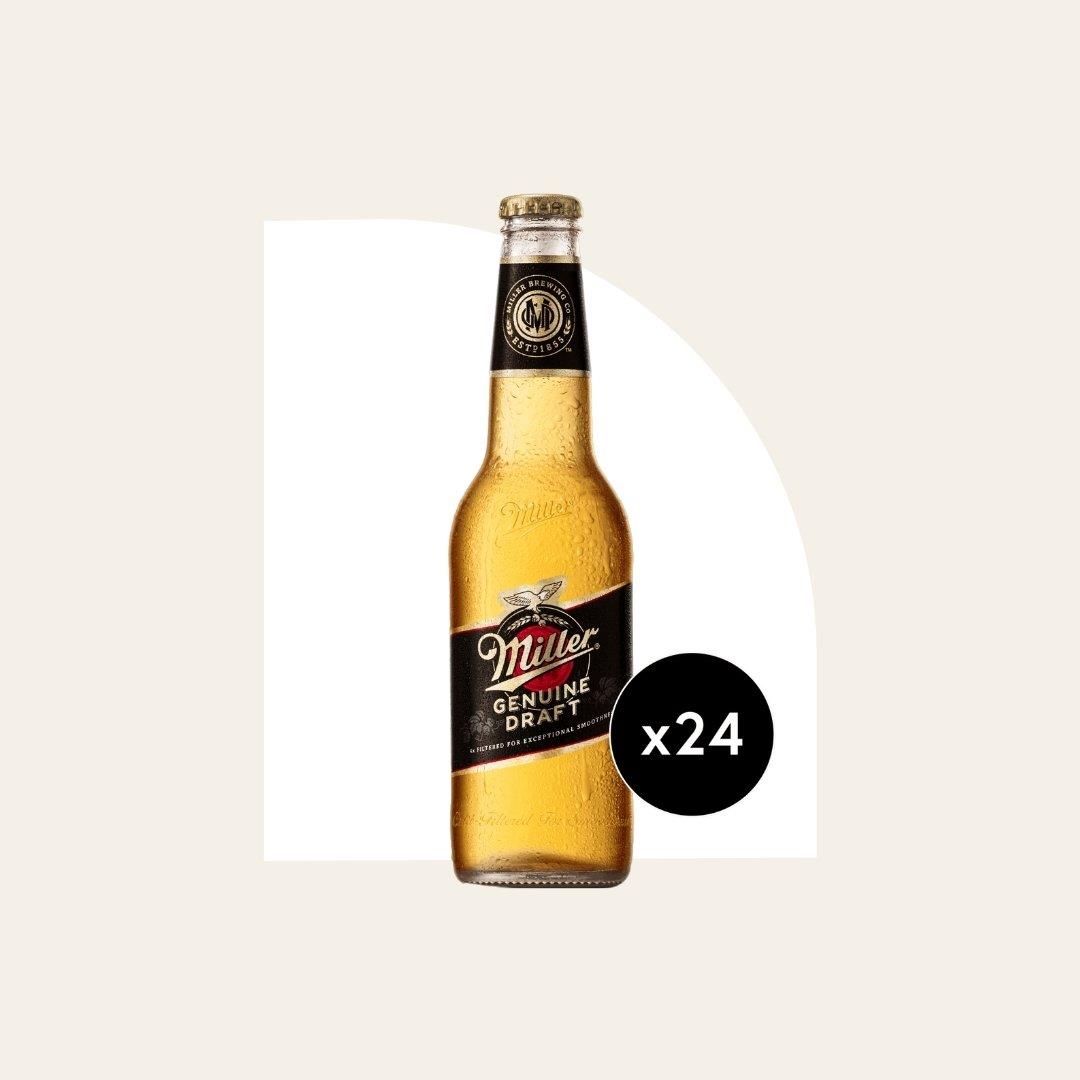 24 x Miller Genuine Draft Cold-Filtered Beer 330ml Bottles